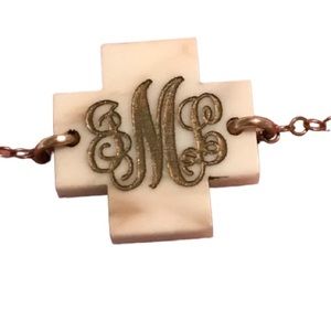 Moon and Lola Monogrammed Initial Adjustable Bracelet “JML” NWT